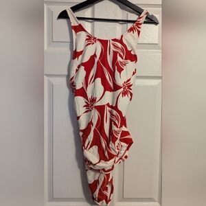 Shade & Shore Red and White One Piece Swimsuit NWOT